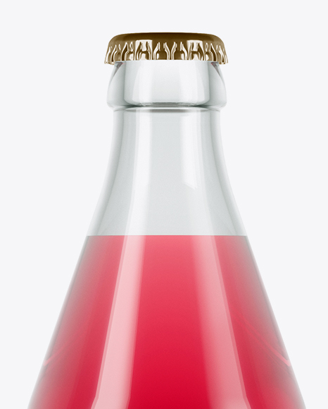 Download Clear Glass Bottle With Pink Drink Mockup in Bottle Mockups on Yellow Images Object Mockups