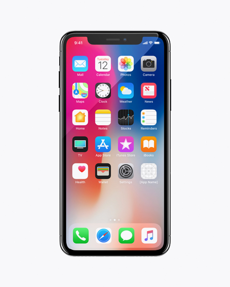 Apple iPhone X Jet Black Mockup - Front View in Device Mockups on