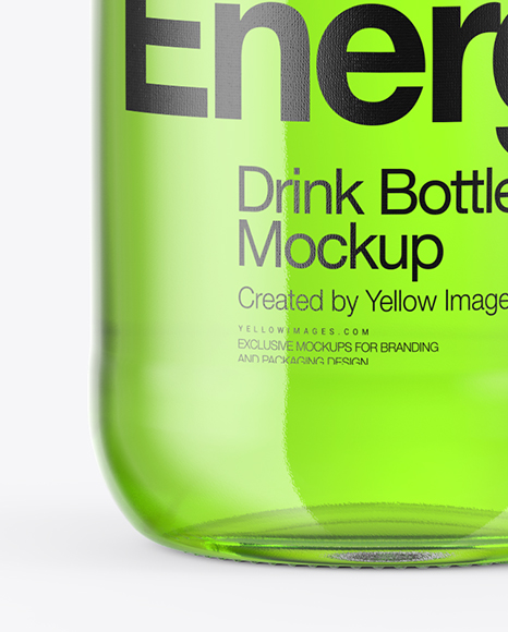 Download Clear Energy Drink Bottle Mockup in Bottle Mockups on Yellow Images Object Mockups