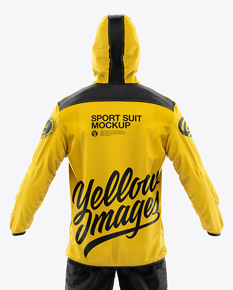 Download Men's Sport Suit Mockup - Back View in Apparel Mockups on Yellow Images Object Mockups