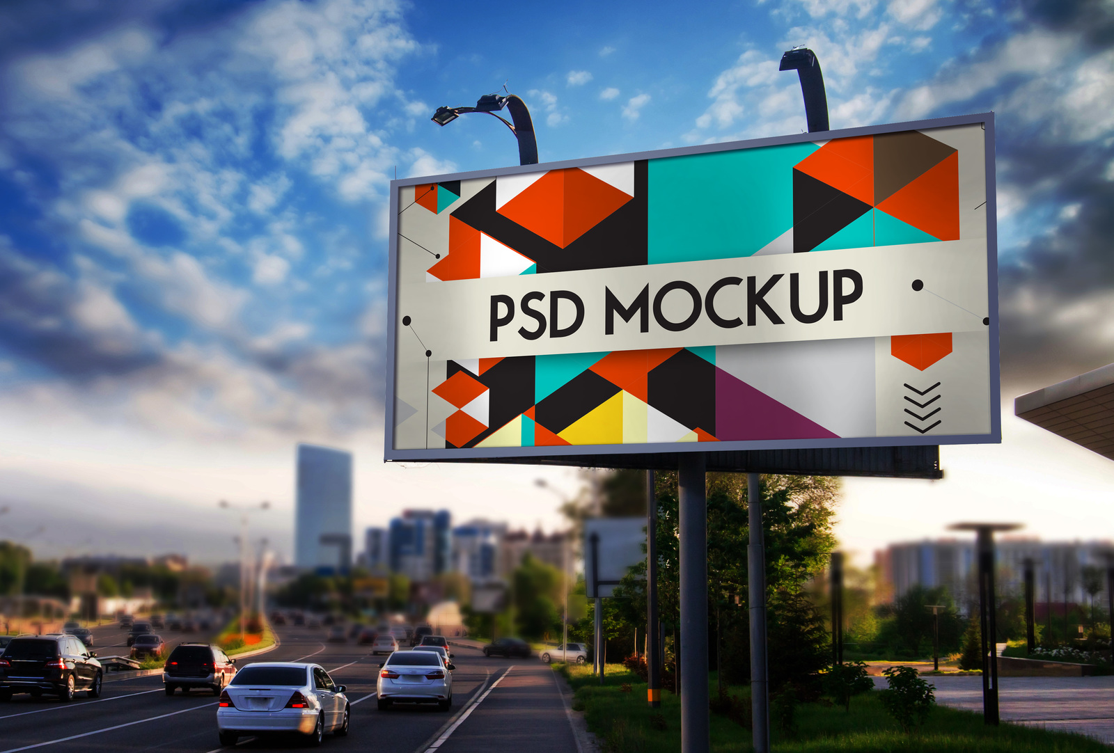 Download Billboard Mock up in Outdoor Advertising Mockups on Yellow Images Creative Store