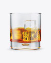 Whisky Tumbler Glass With Ice Cubes Mockup in Cup & Bowl Mockups on