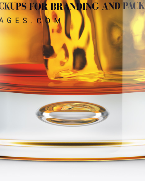 Whisky Tumbler Glass With Ice Cubes Mockup in Cup & Bowl Mockups on