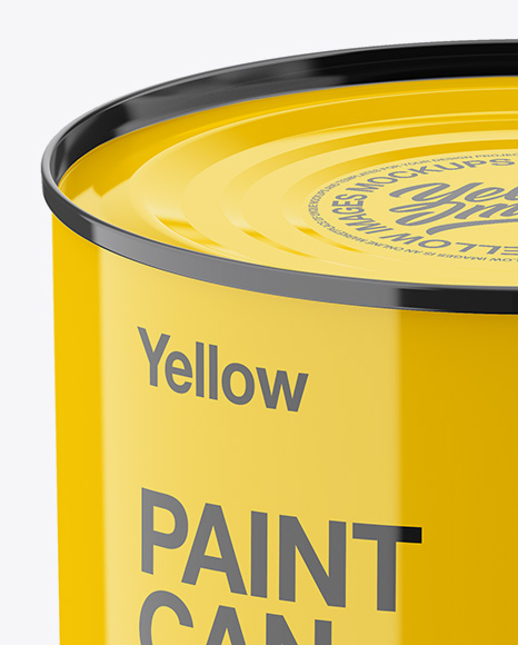 Download Glossy Paint Can Mockup High Angle Shot In Can Mockups On Yellow Images Object Mockups Yellowimages Mockups