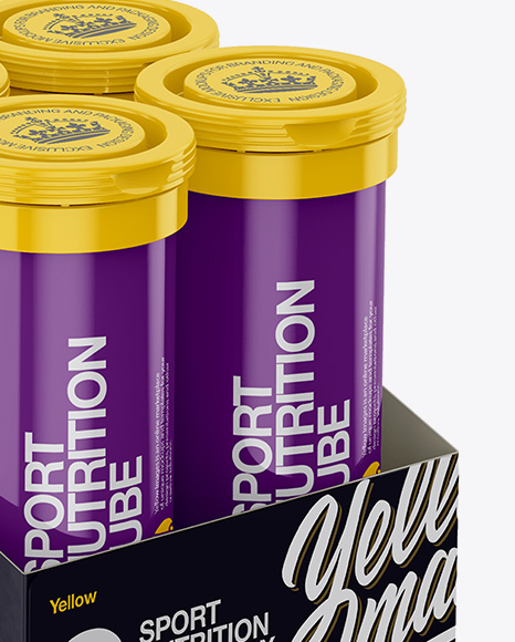 Download 8 Glossy Sport Nutrition Tubes Display Box Mockup - Half ... Yellowimages Mockups