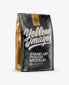 Download Stand Up Matte Pouch with Sticker Mockup - Half Side View ... Yellowimages Mockups