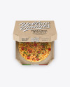 Download Pizza in Half-open Kraft Box Mockup - Top View in Box Mockups on Yellow Images Object Mockups