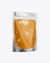 Download Glossy Transparent Stand-Up Pouch W/ Curry Sauce Mockup ...