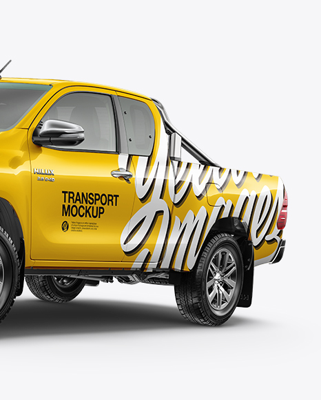 Download Toyota Hilux Mockup - Half Side View in Vehicle Mockups on Yellow Images Object Mockups