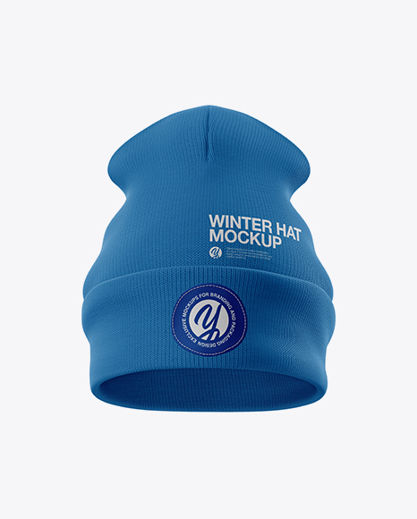 Turn Up Beanie Hat Mockup - Front View in Apparel Mockups ...