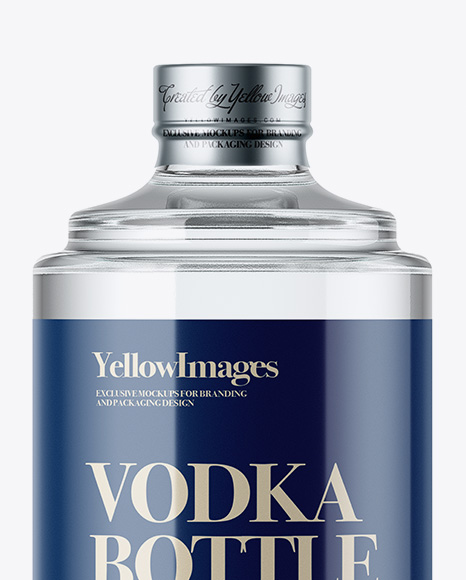 Glass Bottle W Vodka Mockup In Bottle Mockups On Yellow Images Object Mockups