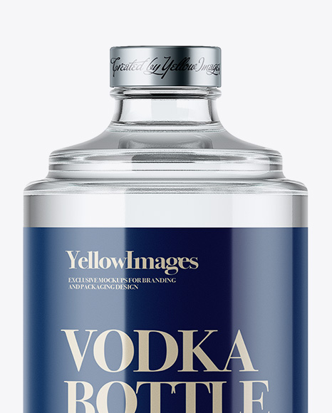 Download Glass Bottle W Vodka Mockup In Bottle Mockups On Yellow Images Object Mockups PSD Mockup Templates