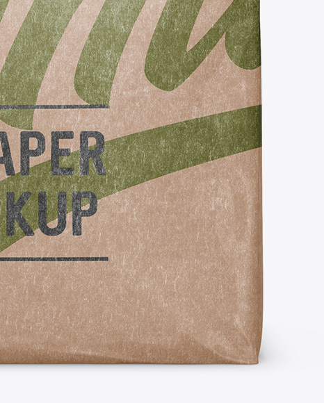 Download Stitched Kraft Paper Bag Mockup - Front View in Bag & Sack ... Yellowimages Mockups