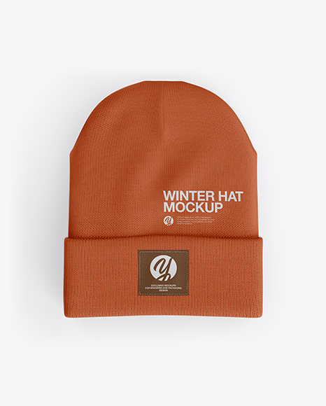 Download Turn Up Beanie Hat Mockup - Top View in Apparel Mockups on ...