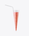 Download Plastic Cup w/ Strawberry Smoothie and Straw Mockup in Cup ...