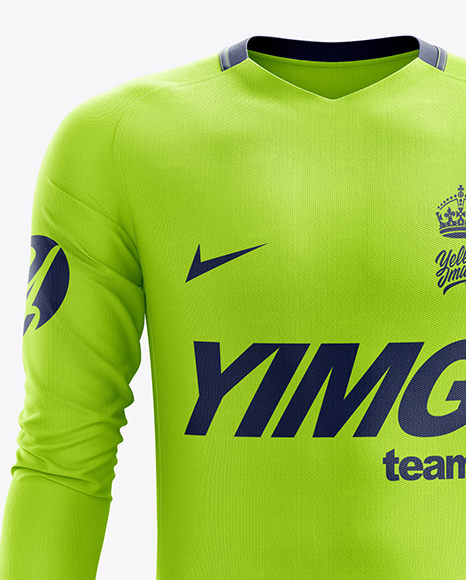 Men's Full Soccer Goalkeeper Kit mockup (Front View) in Apparel Mockups on Yellow Images Object ...