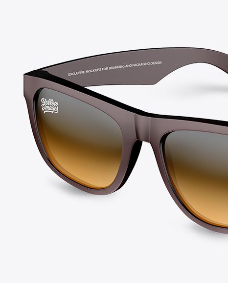 Download Sunglasses Mockup - Half Side View in Apparel Mockups on Yellow Images Object Mockups