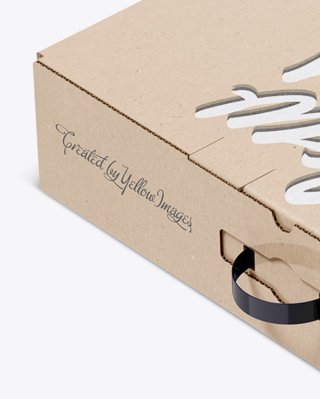 Download Kraft Carton Box With Handle Mockup - Half Side View (High ...
