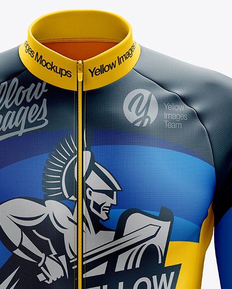 Download Men's Cycling Thermal Jersey LS mockup (Front View) in ...