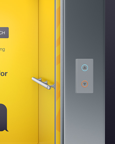 Download Elevator With Opened Doors Mockup in Object Mockups on Yellow Images Object Mockups
