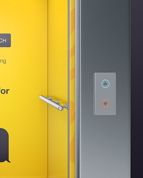 Download Elevator With Opened Doors Mockup in Object Mockups on ...