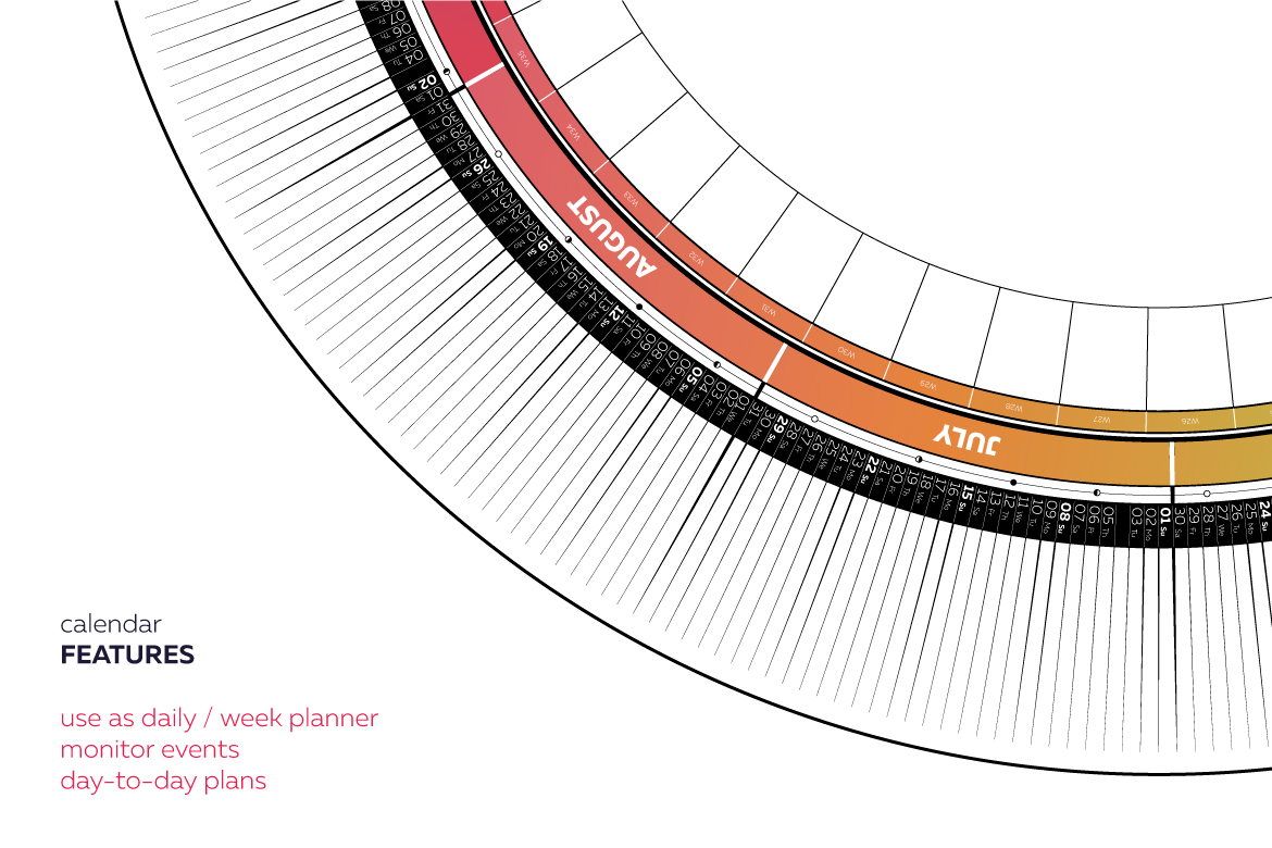Circular 2018 Calendar in Poster Templates on Yellow ...