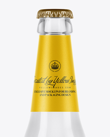 Download Clear Glass Bottle With Tonic Water Mockup in Bottle Mockups on Yellow Images Object Mockups