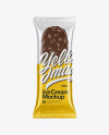 Download Ice Cream Bar with Nuts Mockup in Flow-Pack Mockups on Yellow Images Object Mockups