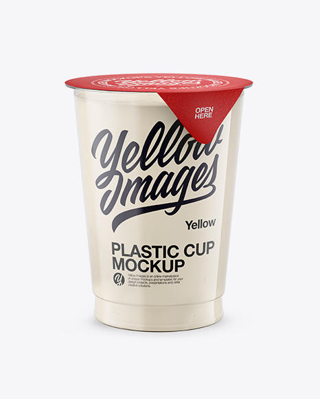 Download 500g Plastic Cup Mockup - Front View in Cup & Bowl Mockups ...