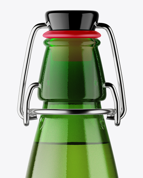 Download Green Glass Beer Bottle W/ Clamp Lid Mockup in Bottle ...