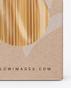 Download Kraft Box with Pasta Mockup - Front View in Box Mockups on Yellow Images Object Mockups