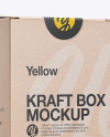 Download Kraft Box with Pasta Mockup - Half Side View in Box Mockups on Yellow Images Object Mockups