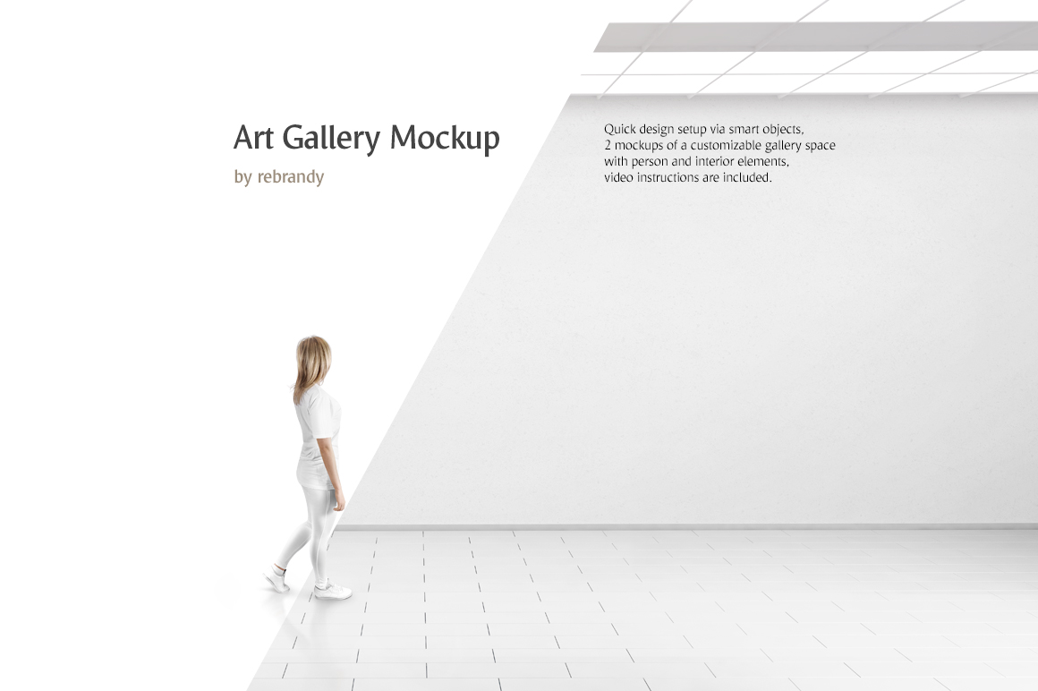 Art Gallery Mockup in Indoor Advertising Mockups on Yellow ...