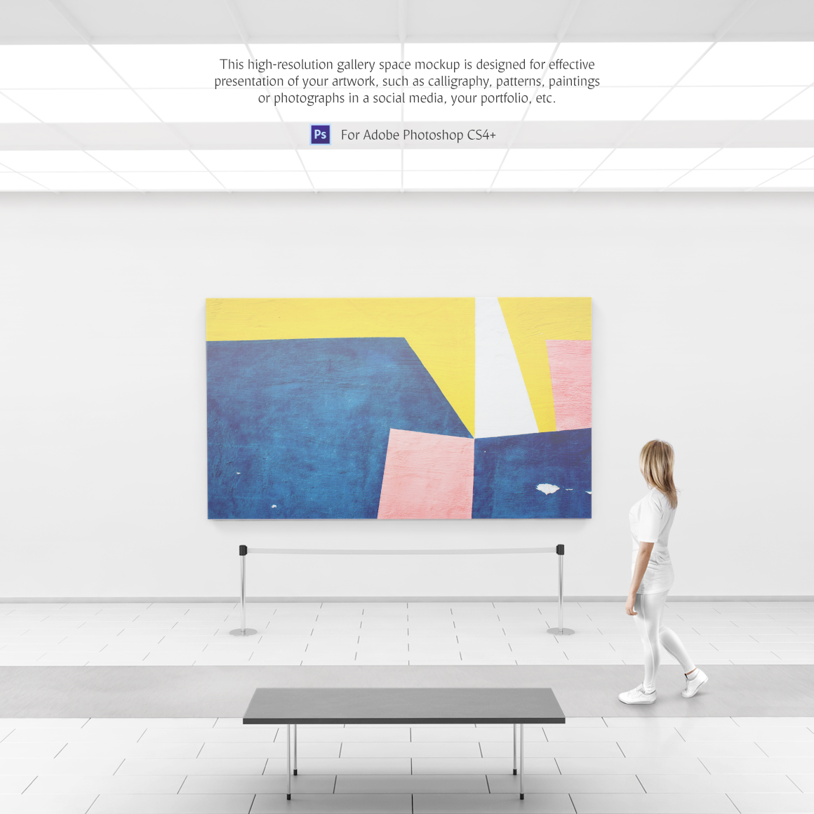 Art Gallery Mockup in Indoor Advertising Mockups on Yellow ...