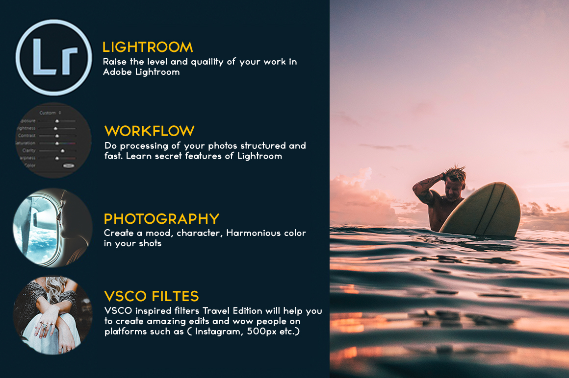  VSCO  Lightroom Presets  in Actions Presets  on Yellow 