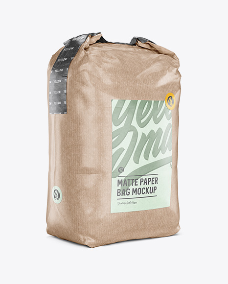 Download 2 kg Kraft Paper Bag Mockup - Halfside View in Bag & Sack Mockups on Yellow Images Object Mockups
