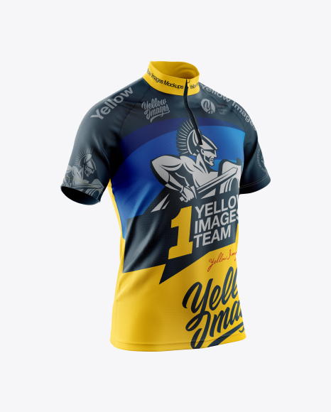 Men S Cycling Jersey Psd Mockup Half Side View Mockup Kaos Psd Gratis