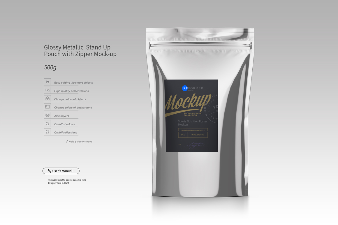 Download Stand Up Pouch with Zipper Mockup Set in Packaging Mockups ...