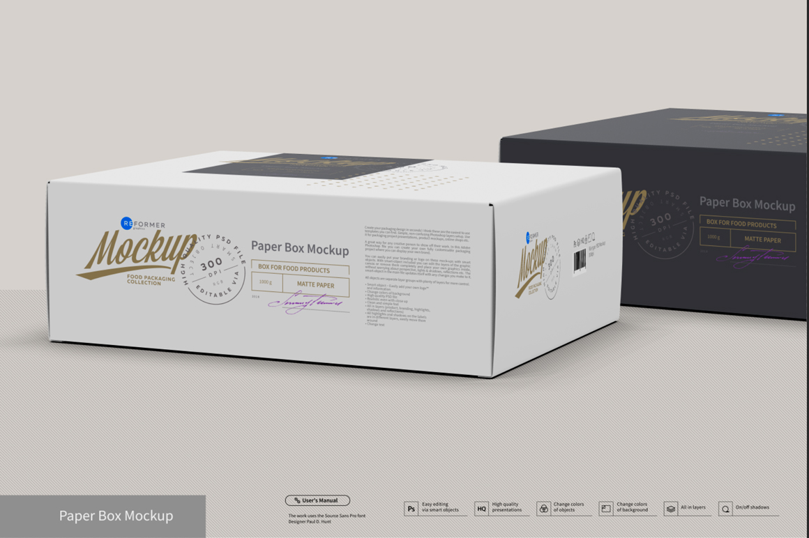 Download Presentation of Cartoon Box Design Mockup in Packaging ...