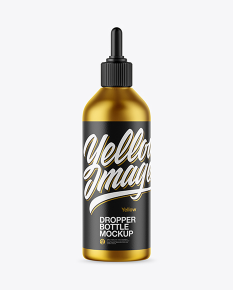 Matte Metallic Dropper Bottle PSD Mockup