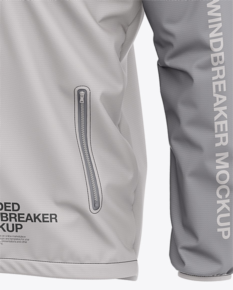 Download Men's Lightweight Hooded Windbreaker Jacket - Front Half ...