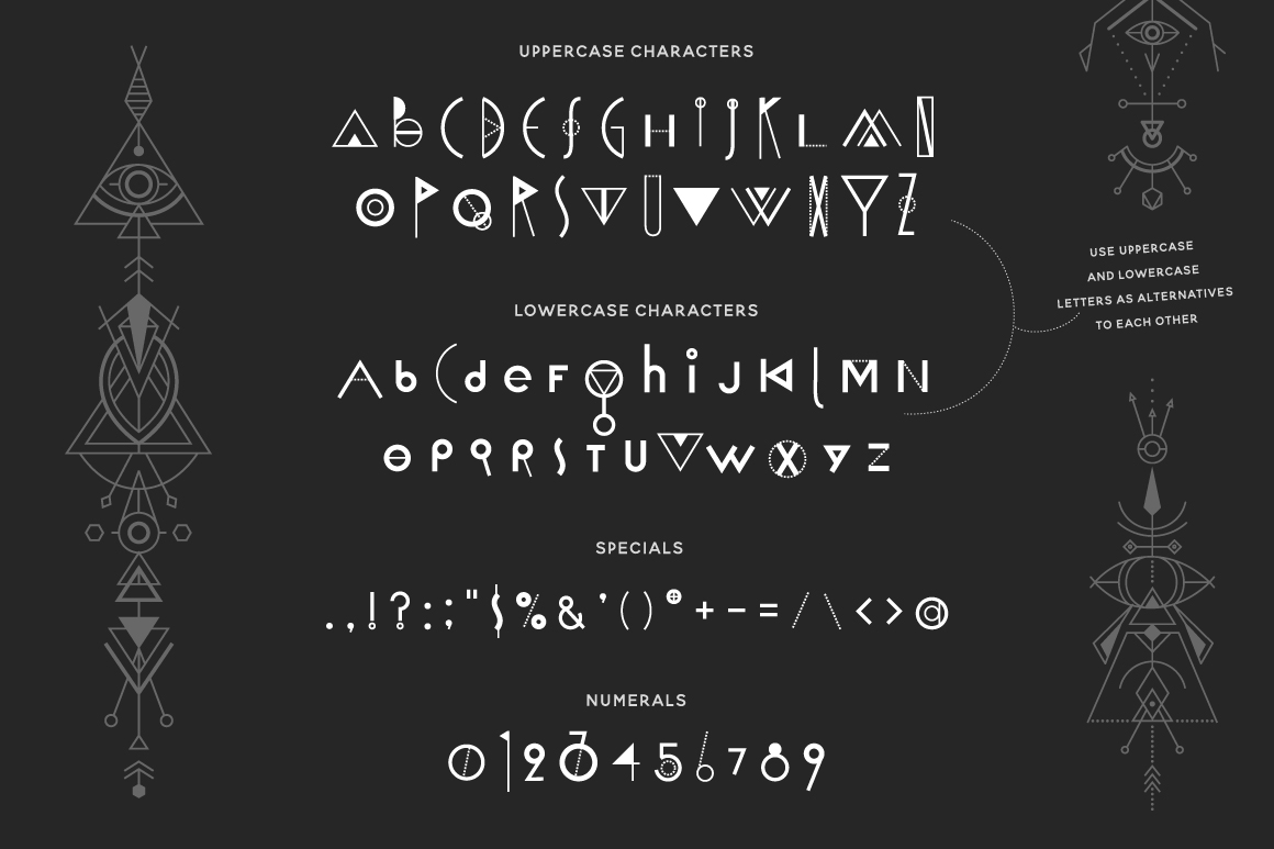 Space Geometry  Font  Vector Bonuses in Fonts  on Yellow 