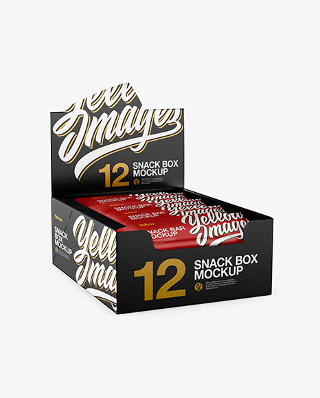 12 Matte Snack Bars Display Box Packaging Mockups 3d Logo Mockups Free Download