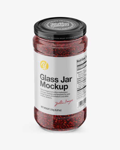 Download Glass Jar W Raspberry Jam Mockup High Angle Shot Packaging Mockups Free Packaging Mockup Products Psd Templates