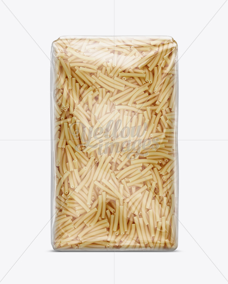 Download Gramigna Pasta Package Mockup in Bag & Sack Mockups on Yellow Images Object Mockups