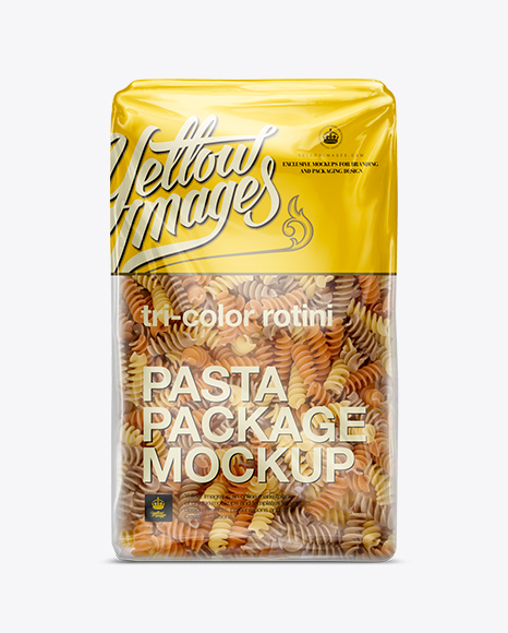 Tri-Color Rotini Package PSD Mockup