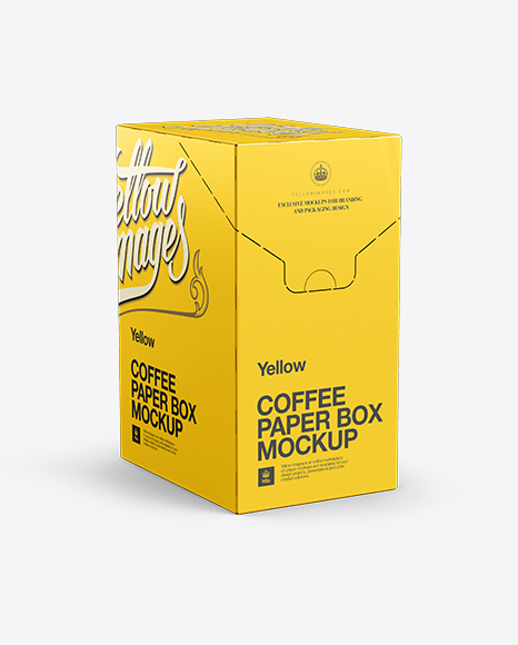 Coffee Paper Box Mockup Front 3 4 View Packaging Mockups 3d Mockups Psd Free Download