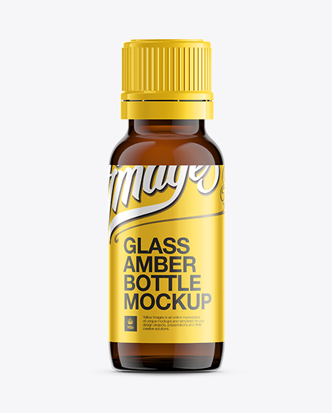 Download 15ml Amber Glass Essential Oil Bottle Mockup in Bottle Mockups on Yellow Images Object Mockups