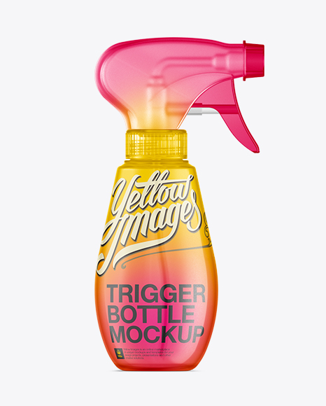 350ml Plastic Trigger Bottle W Shrink Sleeve Label Mockup Packaging Mockups Free Download Design Psd Mockups Template