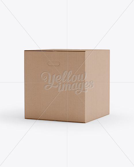 Download Corrugated Box Mockup - 25° Angle Front View in Box ...